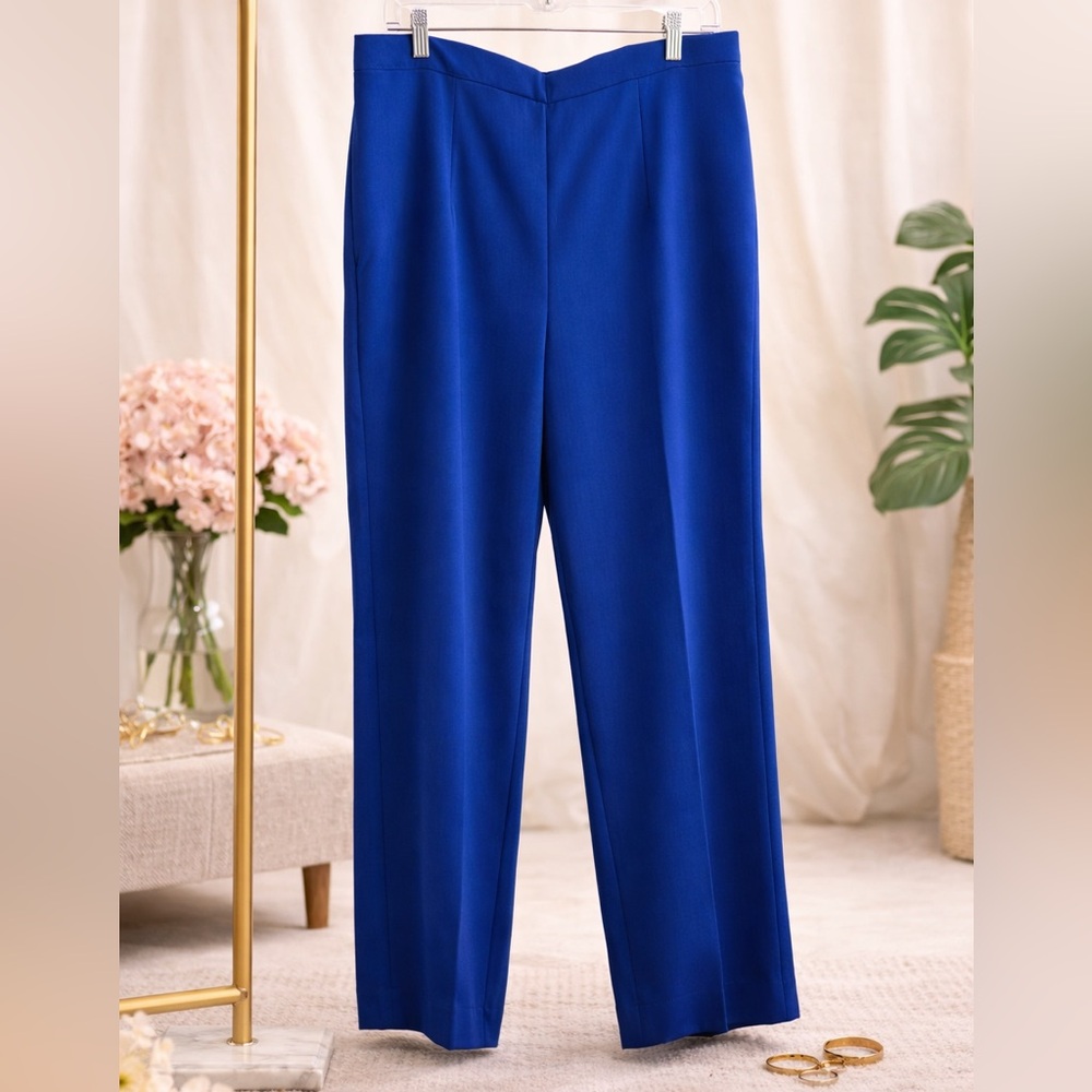 Alfred Dunner Plus Size 16 16W Royal Blue Women's Trousers Work‎ Pants NWT